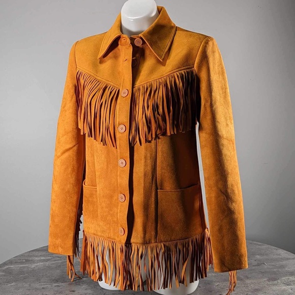 NWT DANIELLE BERNSTEIN FAUX SUEDE FRINGE JACKET - XS - Picture 6 of 7